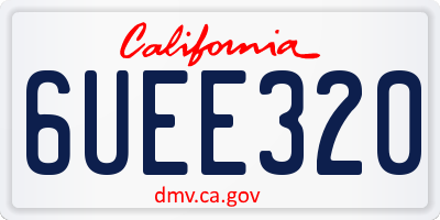 CA license plate 6UEE320