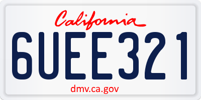 CA license plate 6UEE321