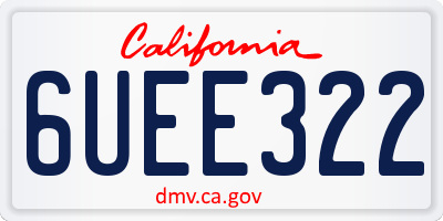 CA license plate 6UEE322
