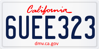 CA license plate 6UEE323