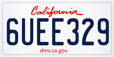 CA license plate 6UEE329