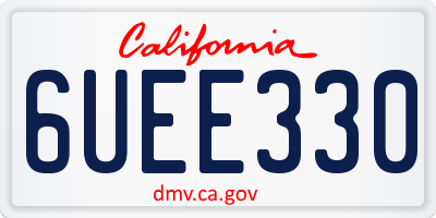 CA license plate 6UEE330