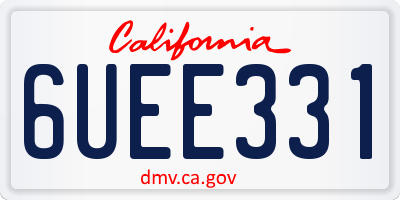 CA license plate 6UEE331