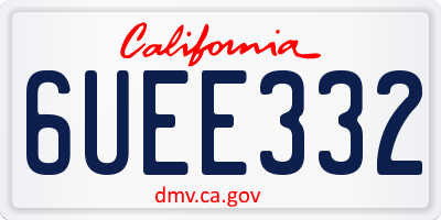 CA license plate 6UEE332