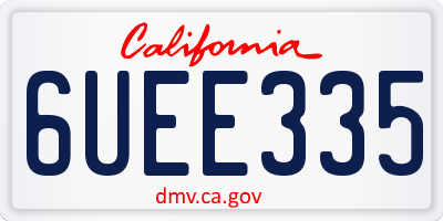 CA license plate 6UEE335