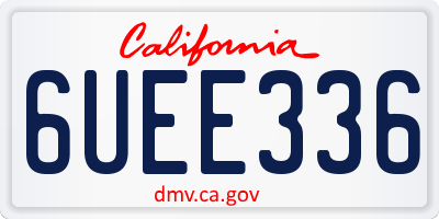 CA license plate 6UEE336
