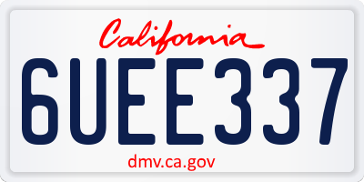CA license plate 6UEE337