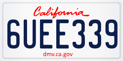 CA license plate 6UEE339