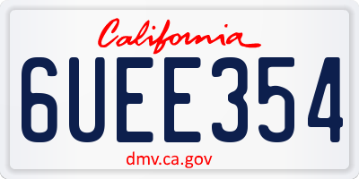 CA license plate 6UEE354