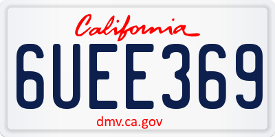 CA license plate 6UEE369