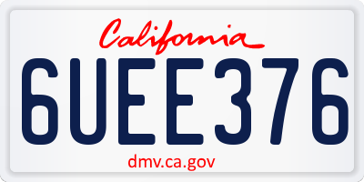 CA license plate 6UEE376
