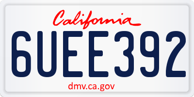 CA license plate 6UEE392