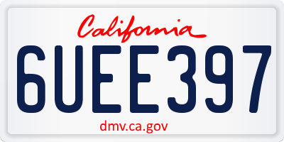 CA license plate 6UEE397