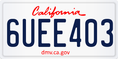 CA license plate 6UEE403