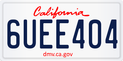 CA license plate 6UEE404