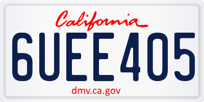 CA license plate 6UEE405