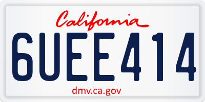 CA license plate 6UEE414