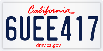 CA license plate 6UEE417