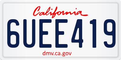 CA license plate 6UEE419