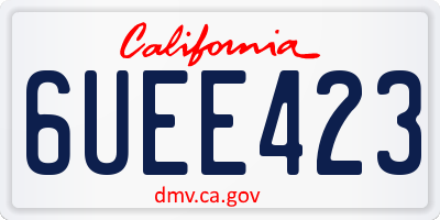 CA license plate 6UEE423