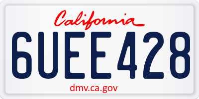 CA license plate 6UEE428