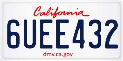 CA license plate 6UEE432