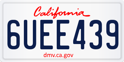CA license plate 6UEE439