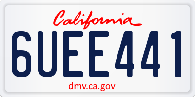 CA license plate 6UEE441