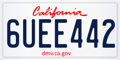 CA license plate 6UEE442