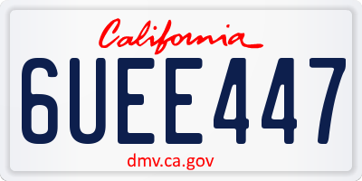CA license plate 6UEE447