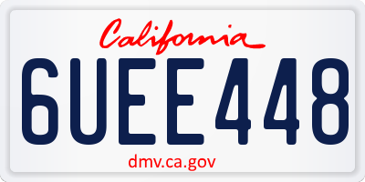 CA license plate 6UEE448