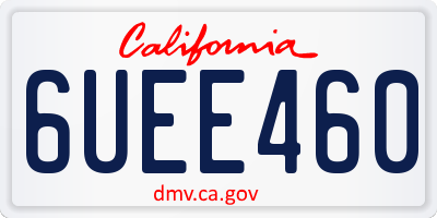 CA license plate 6UEE460