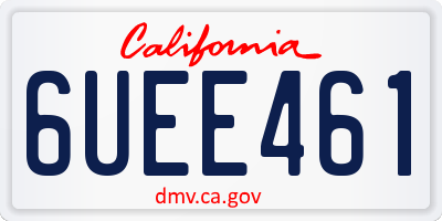 CA license plate 6UEE461