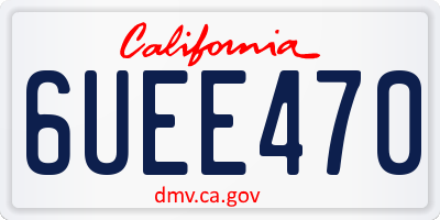CA license plate 6UEE470
