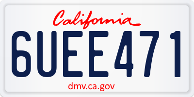 CA license plate 6UEE471