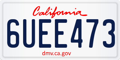 CA license plate 6UEE473