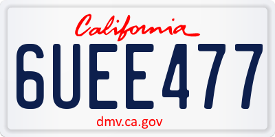 CA license plate 6UEE477