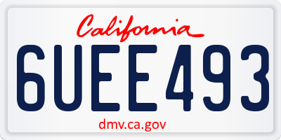 CA license plate 6UEE493