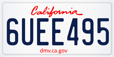 CA license plate 6UEE495