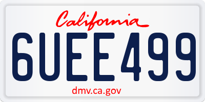 CA license plate 6UEE499