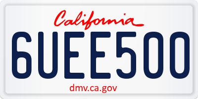 CA license plate 6UEE500