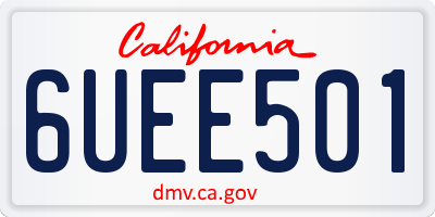 CA license plate 6UEE501