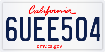 CA license plate 6UEE504