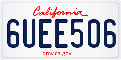 CA license plate 6UEE506