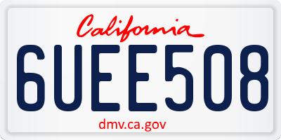 CA license plate 6UEE508