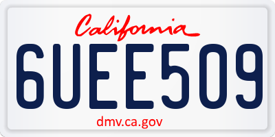 CA license plate 6UEE509