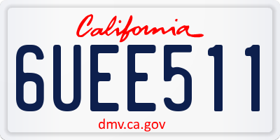 CA license plate 6UEE511