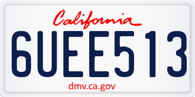CA license plate 6UEE513