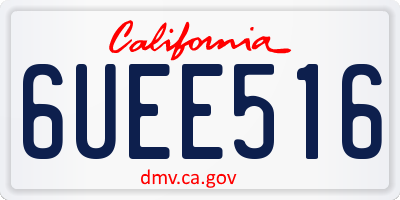 CA license plate 6UEE516