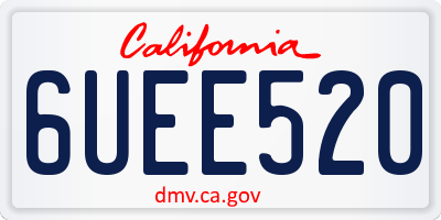 CA license plate 6UEE520